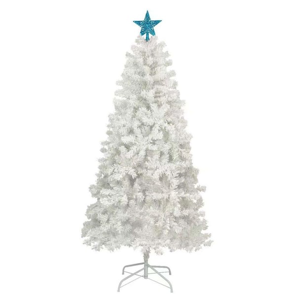 Tunearary 6 ft. Artificial Bendable Branch Christmas Tree with 300 3-Color LED Lights and 600 Bendable Branches