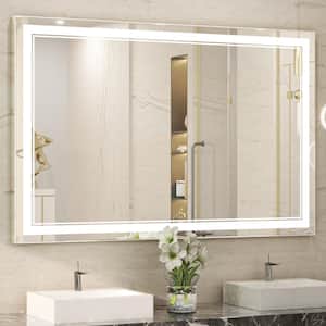 40 in. W x 32 in. H Rectangular Frameless Anti-Fog LED Wall Mount Bathroom Vanity Mirror 3 Colors Dimmable Bright Light