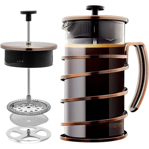 French Press Coffee & Tea Maker | 21oz | BPA Free | Copper | Veken
