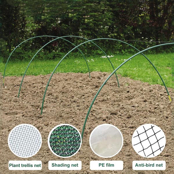 Aierden 36Pcs Garden Hoops For Raised Beds,6 Sets Of 8FT Long Greenhouse Hoops Grow Tunnel,Rust-Free Fiberglass Support Hoops Frame For Fabric