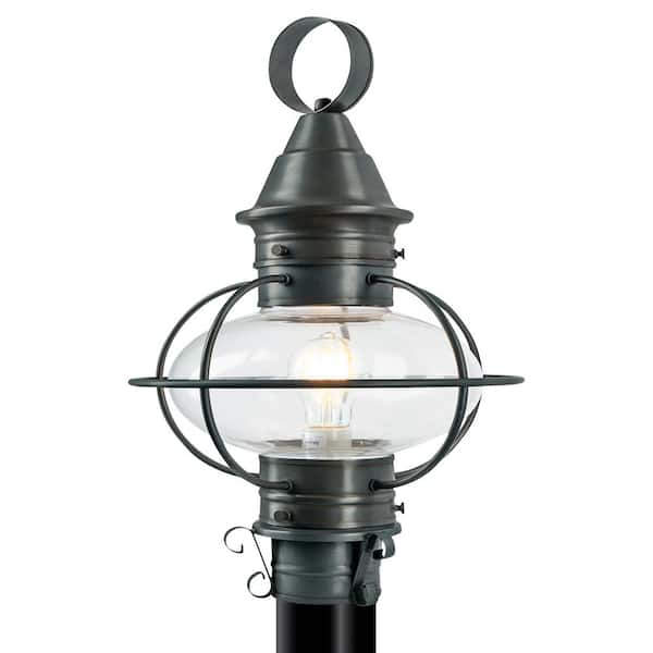 NORWELL 1-Light American Onion Gun Metal Outdoor Post Lantern Light Kit