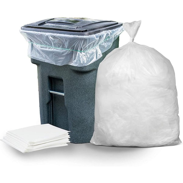 Plasticplace 6 Gallon Trash Bags 0.7 Mil White Drawstring Garbage Can Liners