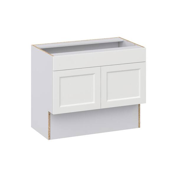 J COLLECTION Alton Painted White Recessed Assembled 36 in. W x 30 in. H ...