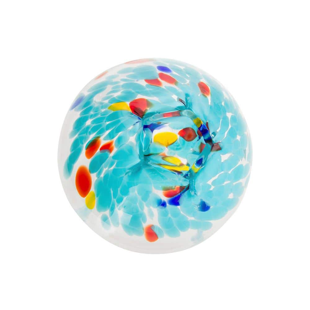 Multicolor Raindrop Splashes Glass Ball LED Garden Stake