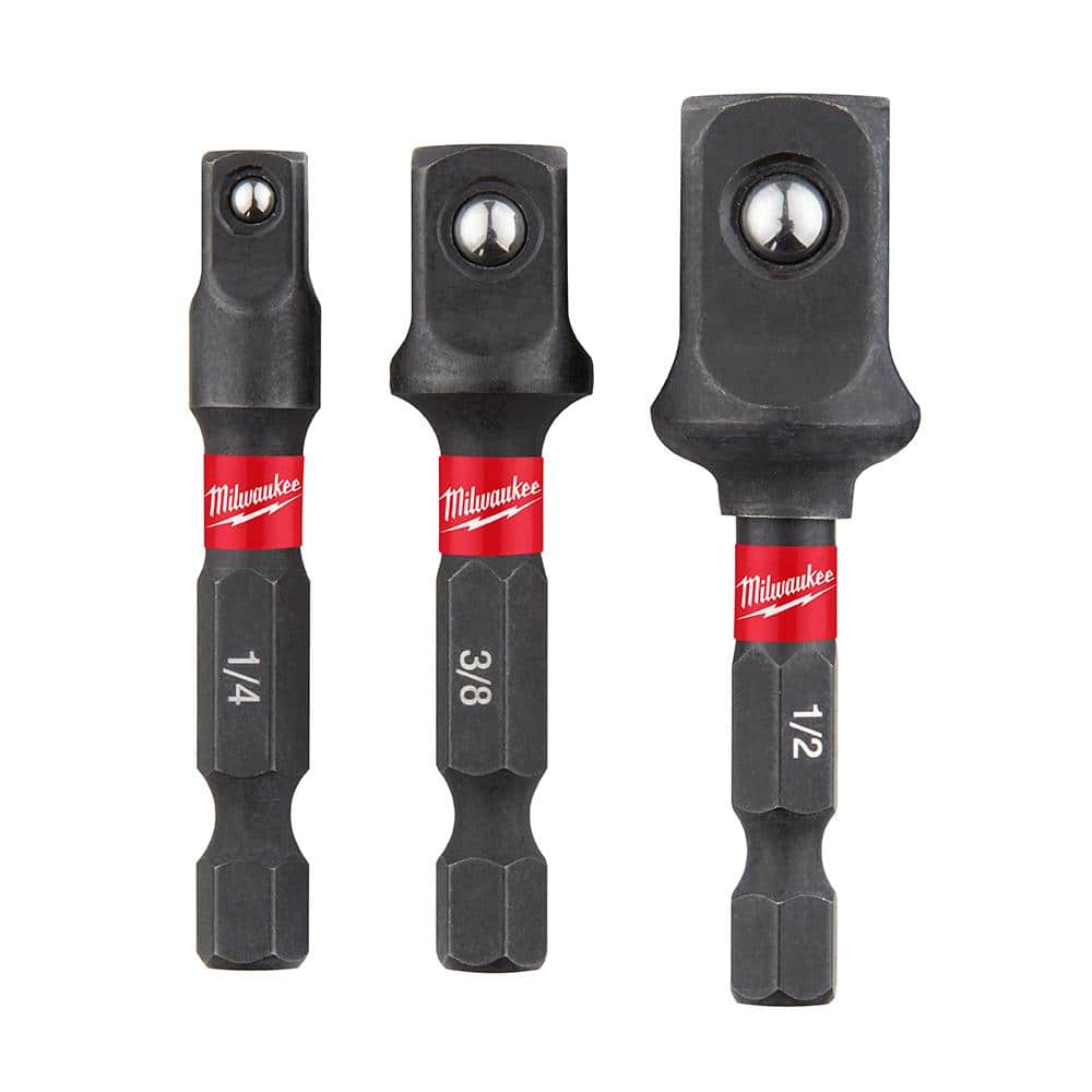 Drive Socket Adapter Set 1/4" Hex Drive To 1/4" 3/8" 1/2" Drill Converter Tools 