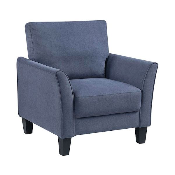 Tesoro Blue Textured Fabric Upholstery Arm Chair