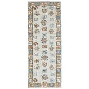 Ivory, Blue Mercantile Rug 2.8 ft. x 8 ft. Rectangle Wool and Cotton Stair Runner