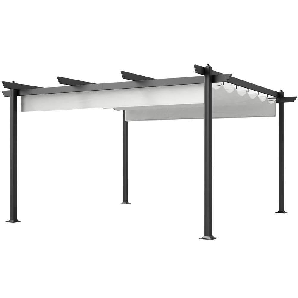 13 ft. x 13 ft. Metal Retractable Pergola Canopy with Stronger Aluminum Fra