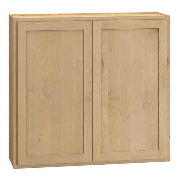 QuickShip Cottage 42 in. W x 12 in. D x 39 in. H Assembled Plywood Shaker Wall Kitchen Cabinet in Canopy Partial Overlay