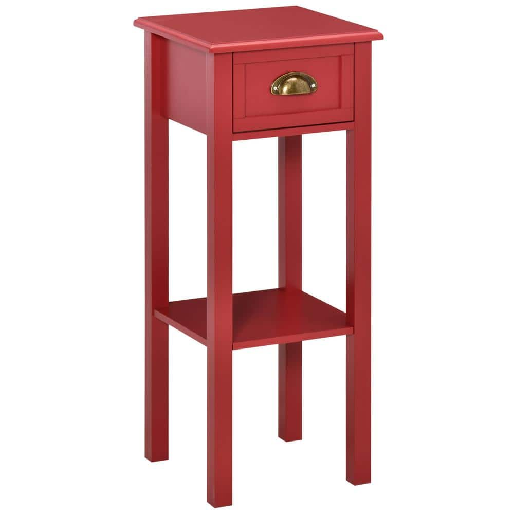 small red nightstand