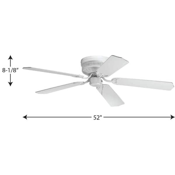 Progress Lighting Airpro Hugger 52 In Indoor White Ceiling Fan P2525 30 The Home Depot Progress Lighting Airpro Hugger 52 In, 30 Hugger Ceiling Fan Without Light