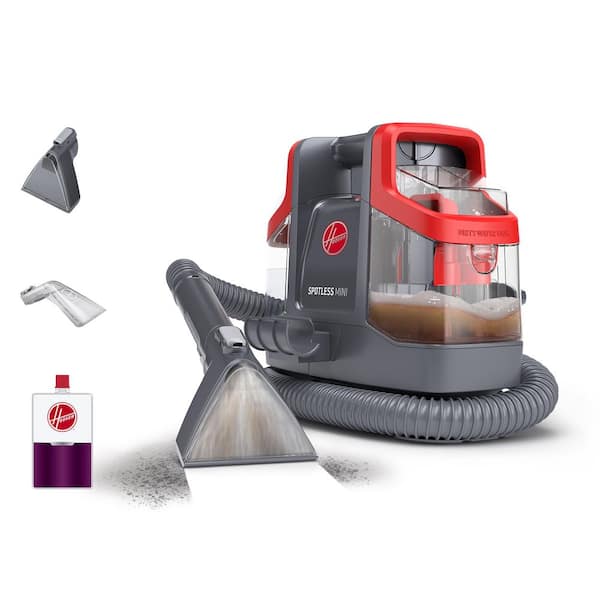 Spotless Mini Handheld Corded Spot Cleaner for Couches, Ottomans, Car Seats to Clean Pet Messes and Stains in Red/Gray