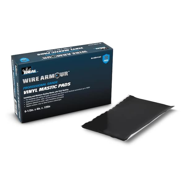 IDEAL 0.54 ft. x 4 in. Vinyl Mastic Pads, Black (10-Pack) 46-2200-6.5X4 ...