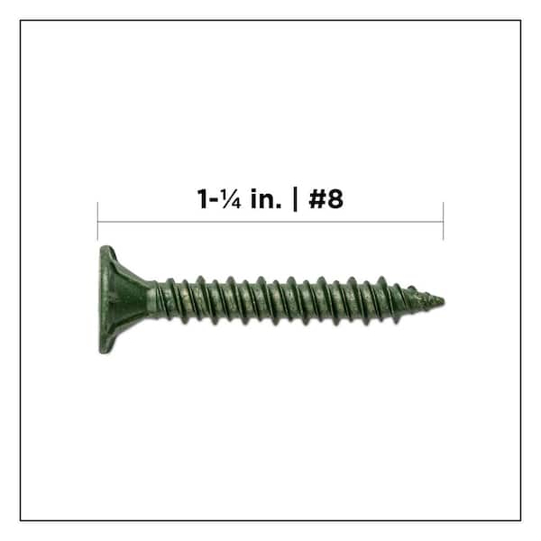 #8 x 1-1/4 in. Star Drive Flat Head Cement Board Screws (890-Pack)