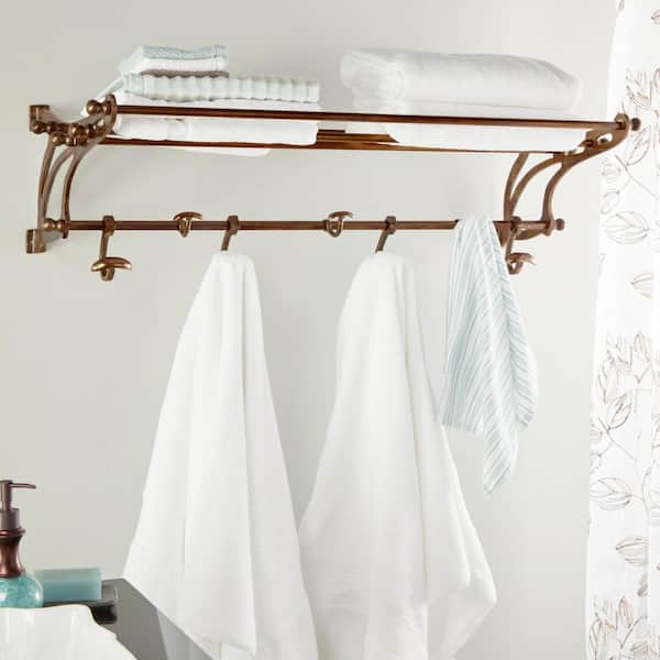 12 in. x 23 in. Grey Contemporary Wood Wall Shelf