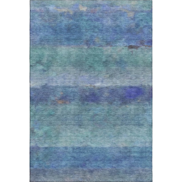 Mayfield Premium Machine Washable Abstract AMF2311 Blue 10 ft. x 14 ft. Area Rug