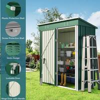 Lofka 6 ft. W x 4 ft. D Outdoor Storage Metal Shed with Double Lockable Doors for Backyard Outdoor, Green,( 25.3 sq. ft. ) CC10-L