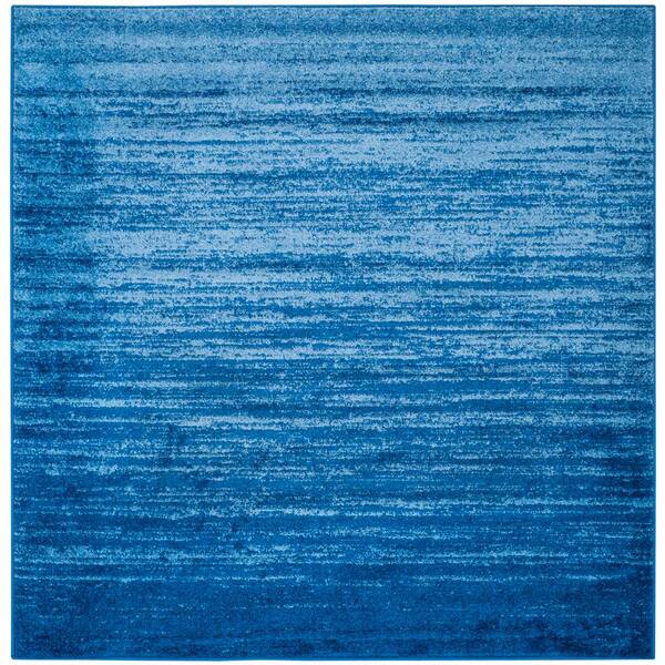 SAFAVIEH Adirondack Light Blue/Dark Blue 9 ft. x 9 ft. Solid Color Striped Square Area Rug