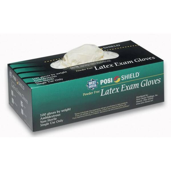 West Chester Box Exam Powder Free Latex Gloves 100-Count-Small