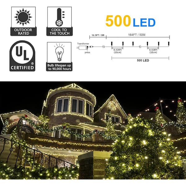 Twinkle Star 300 LED 99 FT Copper Wire String Lights Battery Operated 8 Modes With Remote, Waterproof Fairy String Lights For Indoor Outdoor Home Wedding Party Decoration, Warm White
