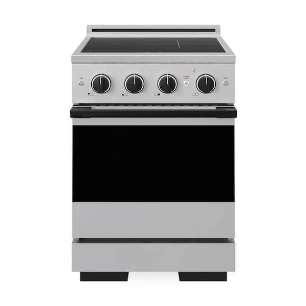 Autograph 24 in. 3.2 cu. ft. Marino Induction Range 3 Burner Elements and Convection Oven in Stainless with Matte Black