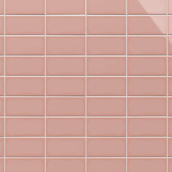 Ivy Hill Tile Remington Pink 2.95 in. x 5.9 in. Polished Porcelain Wall Tile (5.32 sq. ft./Case)