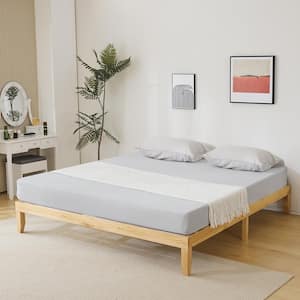 Yellow Wood Frame Pine Wood King Platform Bed Single Bunk Bed