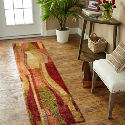 Picasso Wine 8 ft. x 10 ft. 3-Piece Indoor Rug Set