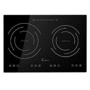 20.5 in. Electric Induction Cooktop Horizontal 2-Element Burner in Black