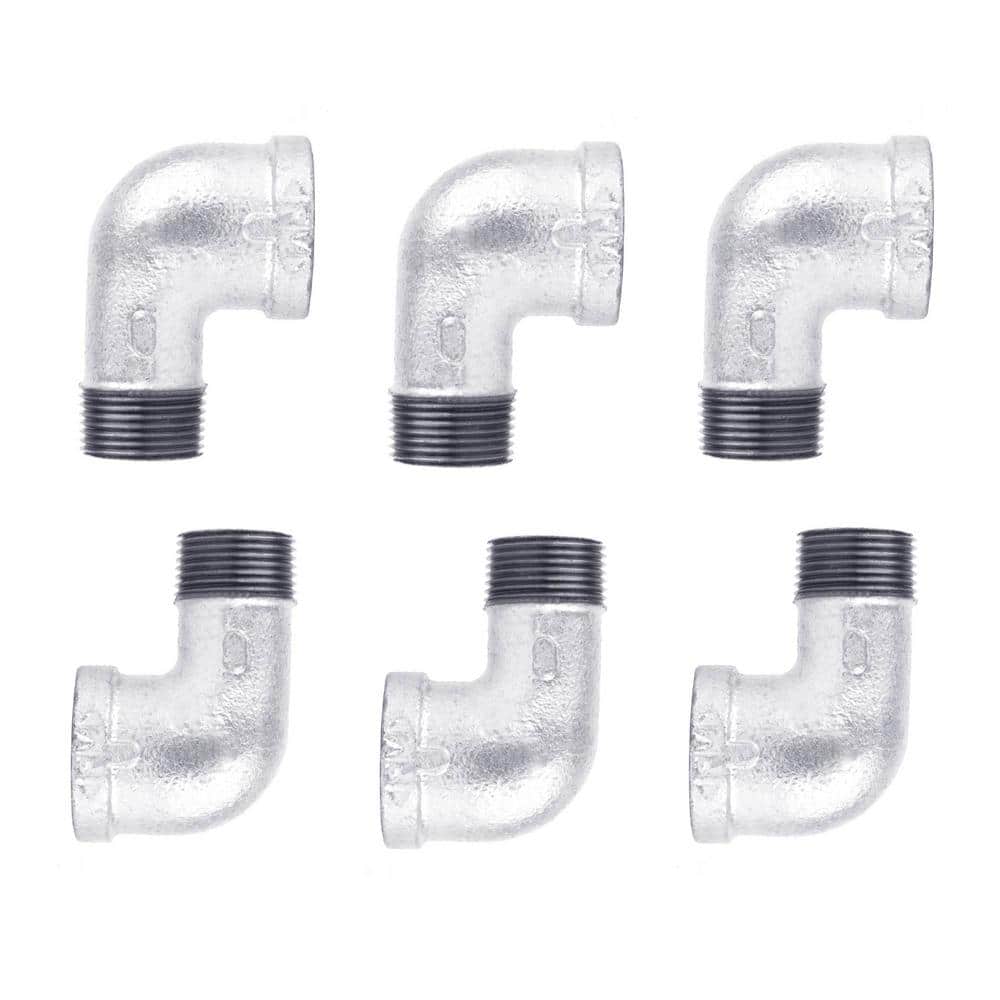 3/4 in. Galvanized Iron 90-Degree FPT x MPT Street Elbow Fitting (6-Pack) price history on PriceWatchPro