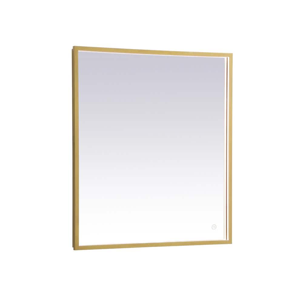 Timeless Home 27 in. W x 30 in. H Modern Rectangular Aluminum Framed LED Ba