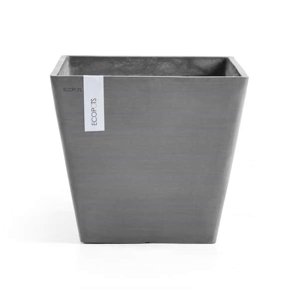 O ECOPOTS BY TPC Rotterdam 10 in. Grey Premium Sustainable Planter ( with Reservoir)