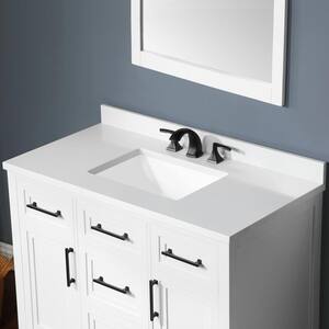 Mayfield 42 in. W x 22 in. D Vanity in White with Cultured Marble Vanity Top in White with White Basin
