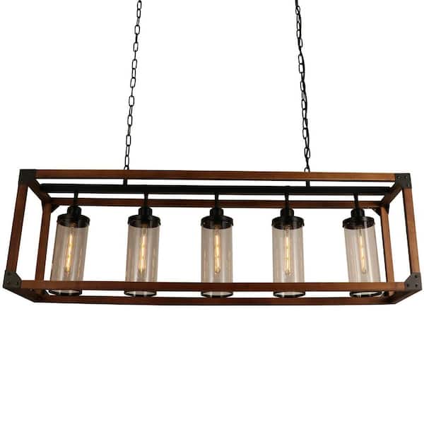 Warehouse of Tiffany Buris 47 in. 5-Light Indoor Forged Black Chandelier