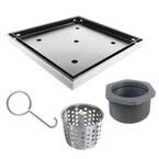 6 in. x 6 in. Stainless Steel Shower Drain with Tile Insert Drain Cover
