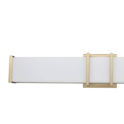 Tomero 23.74 in. W x 4.74 in. H Brushed Gold Integrated LED Bathroom Vanity Light Bar with White Acrylic Diffuser Eglo Vanity Lighting