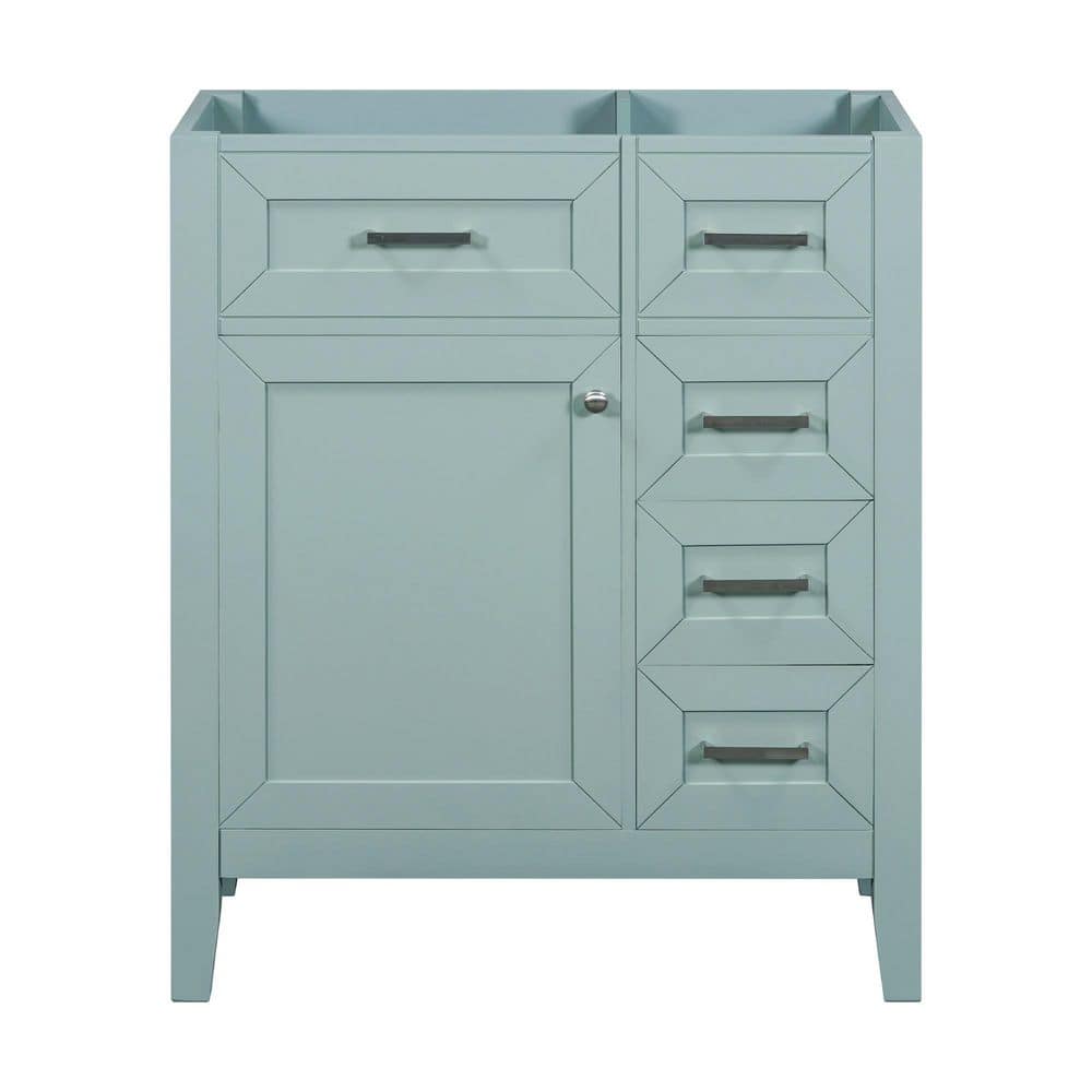 30 in. Freestanding Rectangular Bath Vanity Cabinet without Top in Green wi