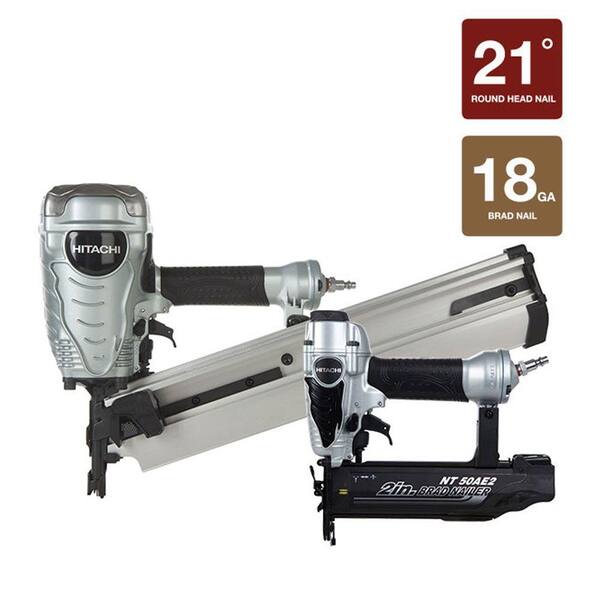 Hitachi 2-Piece 3.5 in. Plastic Strip Collated Framing Nailer and 2 in. x 18-Gauge Nailer Kit