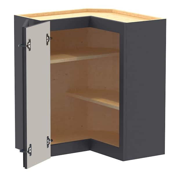 Washington 24 in. W x 24 in. D x 30 in. H Assembled Plywood Wall Kitchen Corner Cabinet in Valiant Onyx with Shelves