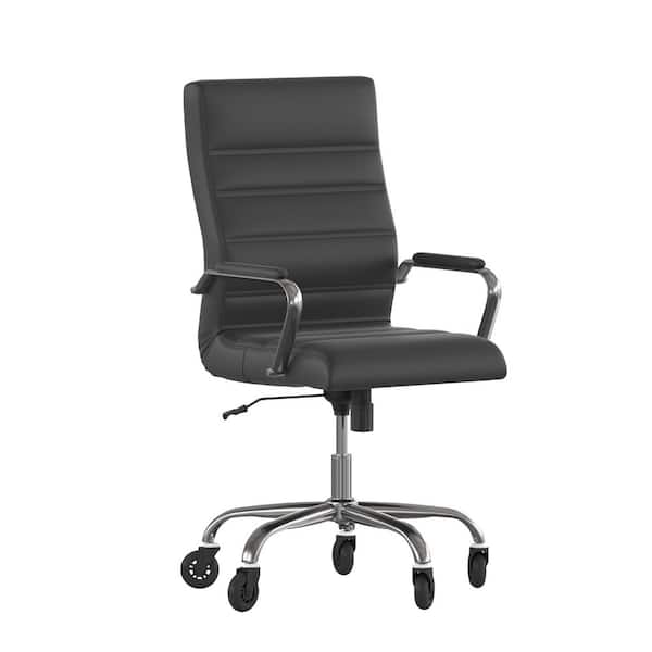 Carnegy Avenue Black LeatherSoft/Chrome Frame Leather/Faux Leather Office/Desk Chair Table Top Only