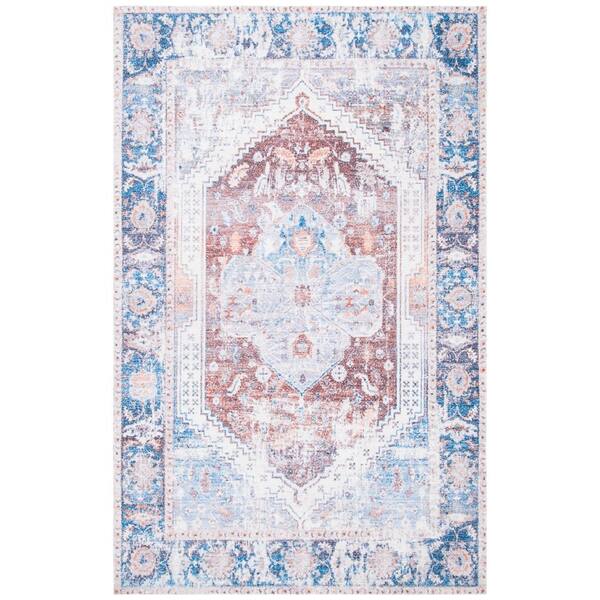 Rust Blue Rug Skin SAFAVIEH Classic Vintage Rust/Blue 9 ft. x 12 ft. Distressed Border ...