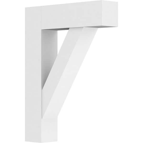 Ekena Millwork Standard Traditional 5 in. W x 32 in. H x 24 in. D Signature Urethane Polyurethane Bracket With Block Ends