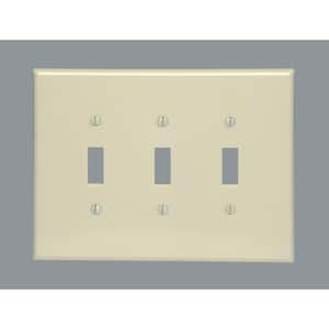 Ivory 3-Gang Toggle Wall Plate (1-Pack)