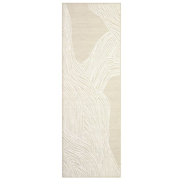 Camel 2x6ft Modern Abstract Carpet Washable Rug Living Room Carpet Soft Non-slip Imitation Cashmere Rug