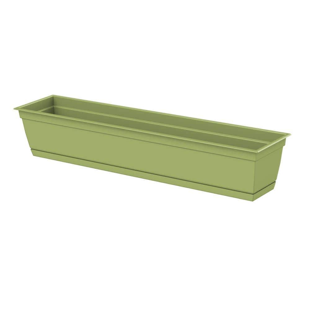 7.90 in. x 36.00 in. Green Plastic Window Box (12-pack)