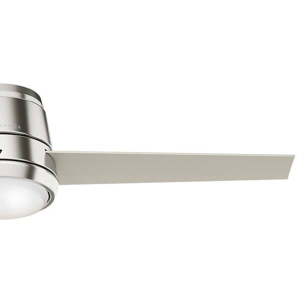 Casablanca Commodus LED 54-in Fresh White Integrated LED Indoor Flush Mount Ceiling Fan with Wall-Mounted Remote (3-Blade)