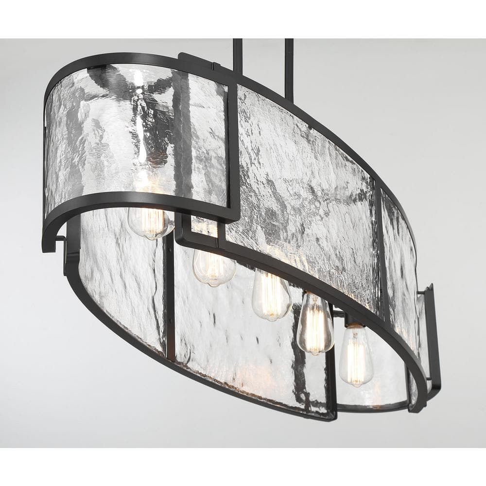 Bella Collina 5-Light Coal and Clear Glass Linear Chandelier
