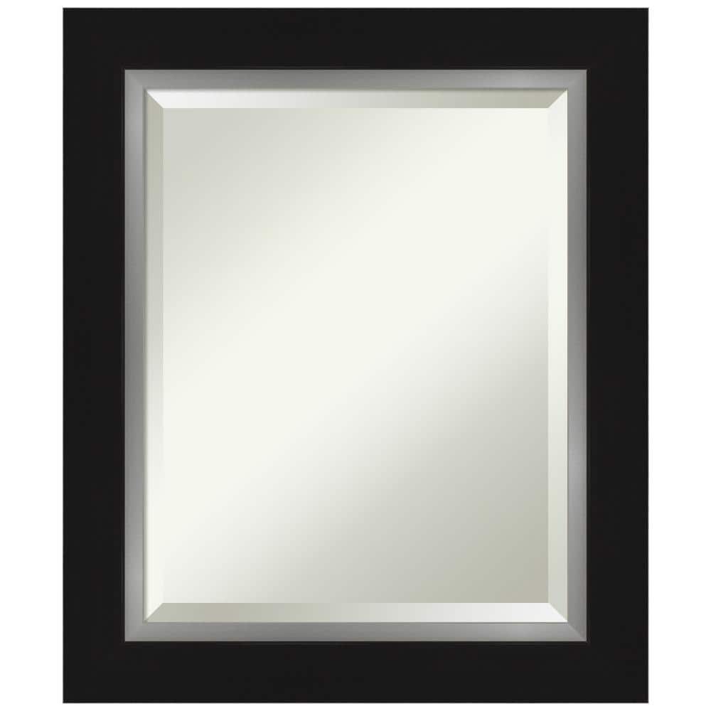 Eva Black Silver Rectangular Wall Mirror with Polystyrene Frame