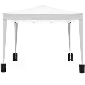 10 ft. x 10 ft. White Canopy Outdoor Portable Gazebo with 4-Removable Sidewalls, Carry Bag and 4-Weight Bag