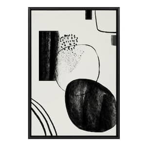"Sylvie Abstract Composition Charcoal" by Teju Reval 1-Piece Framed Canvas Abstract Art Print 33.00 in. x 23.00 in.